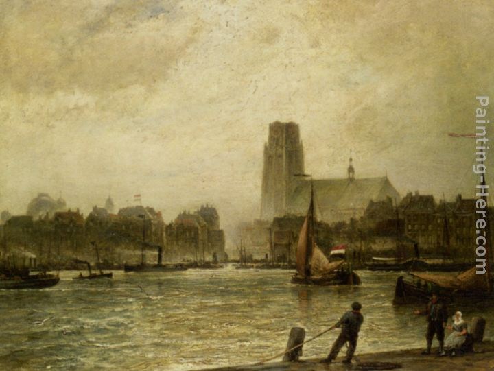 Cornelis Christiaan Dommelshuizen Rotterdamn seen from Fyenood